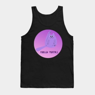 Foolish Mortals Funny Cat Washing Tank Top